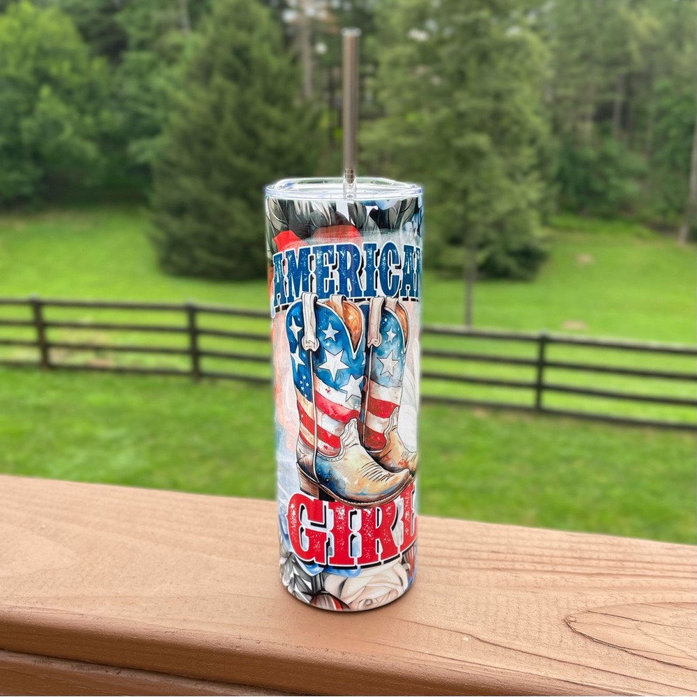 20 Oz Skinny Straight Tumbler - American Girl